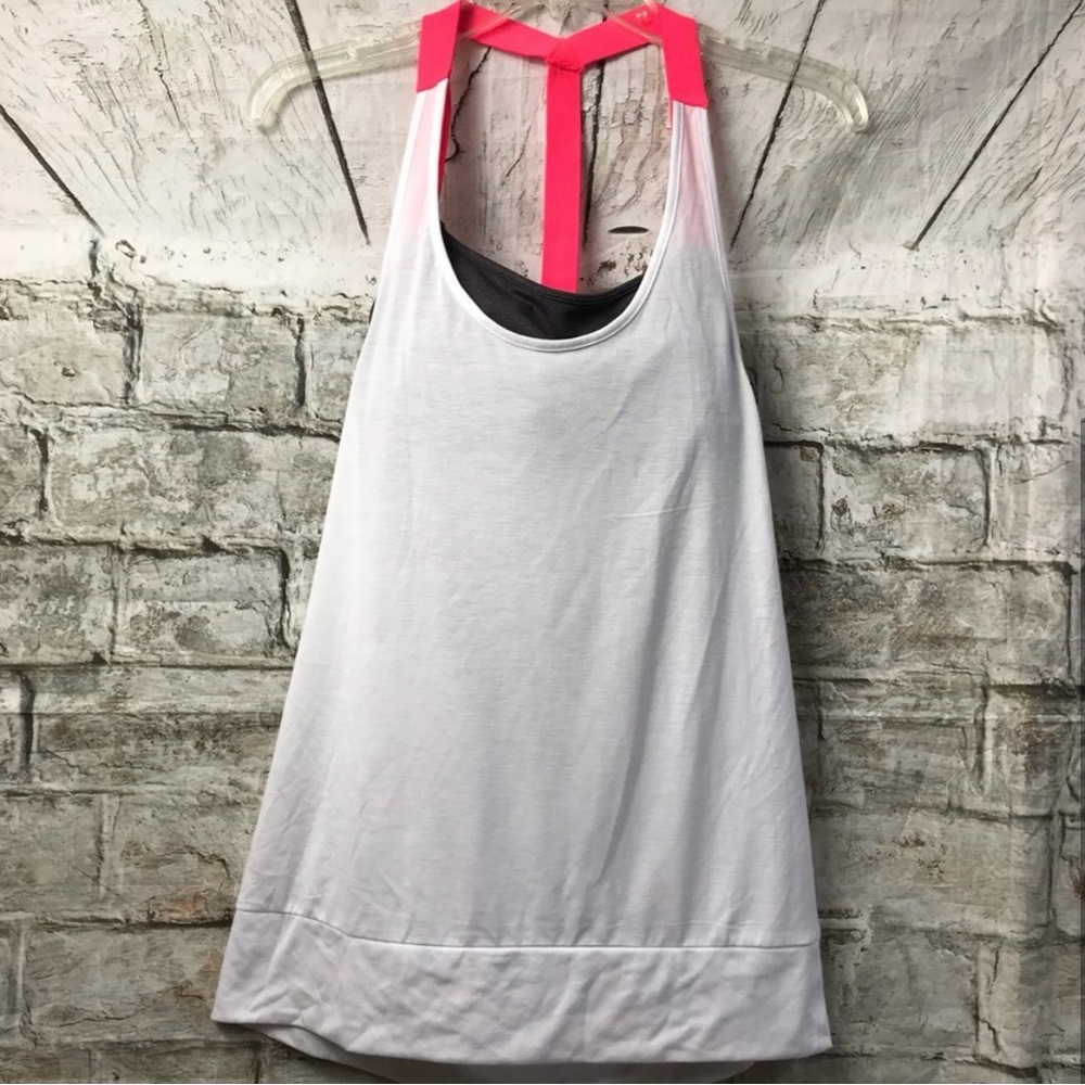 Alō Bra/Tank White/Gray/Pink Sz Sm